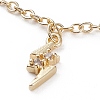 Brass Micro Pave Clear Cubic Zirconia Charm Anklets AJEW-AN00375-2