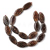 Oval with 3-Eye Pattern Tibetan Style dZi Beads Strands G-NH0001-14B-3