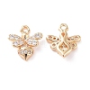 Brass Micro Pave Clear Cubic Zirconia Charms X-KK-G418-11G-2