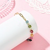 Cube Natural Gemstone Beads Link Bracelets BJEW-JB13903-2