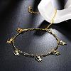 European and American Fashion Brass Cat Charm Anklets For Ladies Summer Holiday AJEW-BB14788-G-4