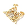 Brass Micro Pave Clear Cubic Zirconia Pendants KK-D289-01G-02-2