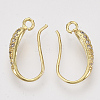 Brass Micro Pave Cubic Zirconia Earring Hooks X-ZIRC-Q022-035G-NF-2