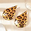 Leopard Print Alloy Dangle Stud Earrings EJEW-K304-01E-G-2