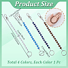 4Pcs Alloy & Acrylic & Glass Keychain KEYC-NB00023-2