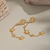 304 Stainless Steel Star Dangle Stud Earrings EJEW-G451-03G-1