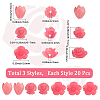 60Pcs 3 Styles Synthetic Coral Carved Beads CORA-SC0001-08-2