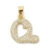 Brass Micro Pave Cubic Zirconia Pendants ZIRC-C012-01G-17-1