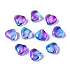 Two Tone Transparent Spray Painted Glass Beads GGLA-S054-012D-02-1