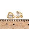 Brass Micro Pave Clear Cubic Zirconia Charms KK-A269-37G-3
