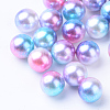 Rainbow Acrylic Imitation Pearl Beads OACR-R065-5mm-A02-1