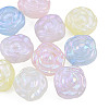 Rainbow Iridescent Plating Acrylic Beads OACR-N010-070-1