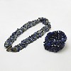 Chip Lapis Lazuli Beads Bracelets & Necklaces Jewelry Sets X-SJEW-F133-06-1