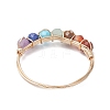 Natural Gemstone Chakra Finger Rings RJEW-JR00949-01-5