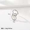 Adjustable 201 Stainless Steel Cuff Open Rings WG1A63A-01-1