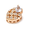 Rack Plating Brass Micro Pave Cubic Zirconia Beads KK-Z082-08G-2