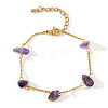 Elegant Natural Amethyst Chip Link Bracelets WY5144-1-1