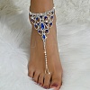 Beach Triangle Brass Rhinestone Toe Ring Anklets for Women FS-WG6EC5D-03-2
