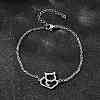 201 Stainless Steel Fox Link Bracelets BJEW-B128-05P-1