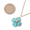 Synthetic Turquoise Clover Pendant Necklaces NJEW-JN05132-03-3