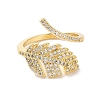 Brass Micro Pave Cubic Zirconia Open Cuff Rings RJEW-K263-12G-2