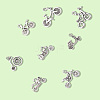 72Pcs 9 Styles Tibetan Style Alloy Pendants TIBEP-SC0003-26-6