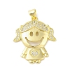 Rack Plating Brass Cubic Zirconia Pendants KK-S380-30G-01-1