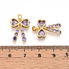Brass Micro Pave Cubic Zirconia Pendants KK-N257-26C-G-3