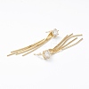 Brass Snake Chain Tassel Earrings X-EJEW-A056-40G-2