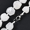 Natural Quartz Crystal Nuggets Beaded Necklaces for Women Men NJEW-K388-01D-3