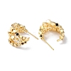 Brass Polygon Beaded Stud Earrings KK-F867-48G-2
