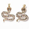 Brass Micro Pave Cubic Zirconia Pendants KK-R130-001G-NF-2