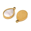 Ion Plating(IP) 304 Stainless Steel Pave Natural Shell Charms STAS-Z100-01G-01-2