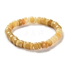 Natural Yellow Jade Beads Stretch Bracelets for Women Men BJEW-C081-05-2