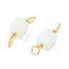Glass Faceted Cube Connector Charms KK-C097-10G-04-2