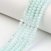 Electroplate Opaque Solid Color Glass Beads Strands EGLA-A034-P6mm-L09-1