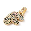 Brass Micro Pave Cubic Zirconia Pendants ZIRC-P121-01G-F-2