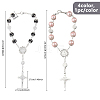 4Pcs 4 Colors Cross with Jesus Alloy Charm Bracelets BJEW-DC0001-10-2