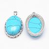 Synthetic Turquoise Pendants G-D851-04-2