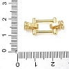 Rectangle Brass Micro Pave Clear Cubic Zirconia Fold Over Clasps KK-Z143-19G-3