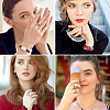 7Pcs 7 Style Rhinestone Heart & Star & Half Round Open Cuff Rings Set with Cat Eye Beaded RJEW-TA0001-03-7