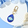 Teardrop with Evil Eye Alloy Enamel Pendant Decorations HJEW-YW00017-01-1