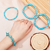 FIBLOOM 4Pcs 4 Style Synthetic Turquoise Beaded Stretch Bracelets Set BJEW-FI0001-82-3