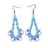 Glass Beads Dangle Earrings EJEW-JE02987-02-2