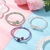 Natural Gemstone Beaded Cuff Bangles BJEW-JB13328-1