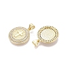 Religion Brass Micro Pave Clear Cubic Zirconia Pendants KK-N287-43G-03-2