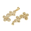 Brass Micro Pave Cubic Zirconia Pendants KK-I358-046G-2
