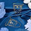 2Pcs 2 Styles Steel Brooches JEWB-BM0001-01G-4