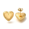 Ion Plating(IP) 304 Stainless Steel Heart Stud Earrings for Women EJEW-S227-59G-1