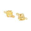 Brass Pave Cubic Zirconia Rhombus Connector Charms KK-P347-04G-02-3